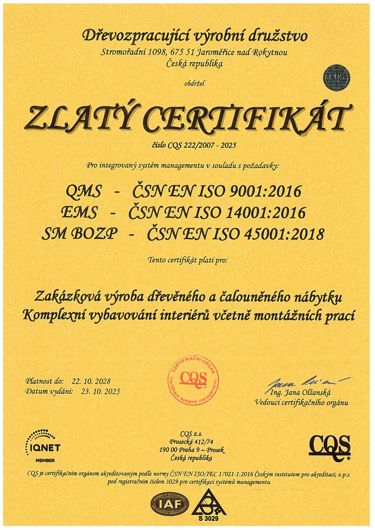 Zlaty certifikat